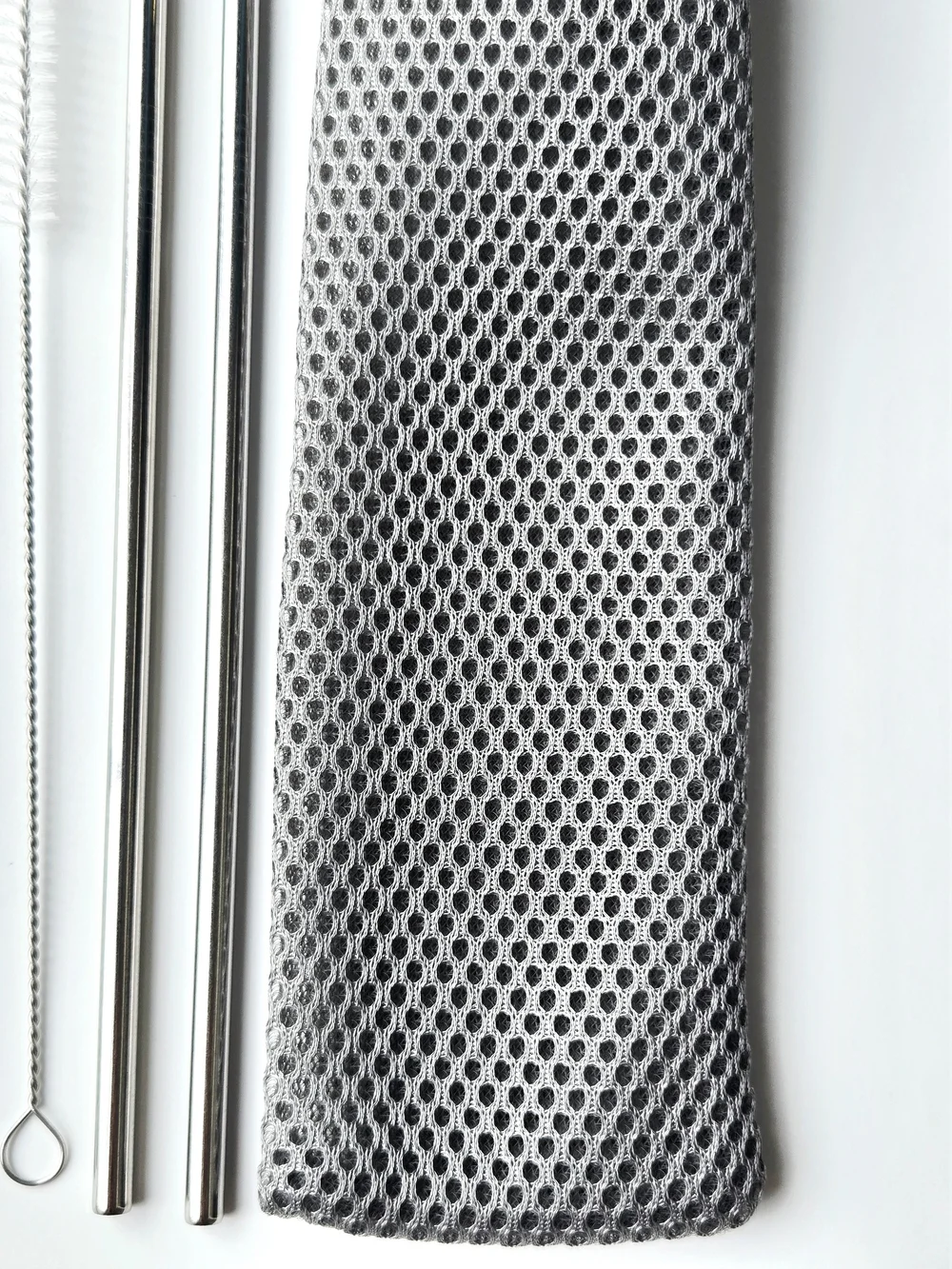 6PC Reusable Stainless Steel Straws Set Eco Friendly Kit + Mesh Travel Bag